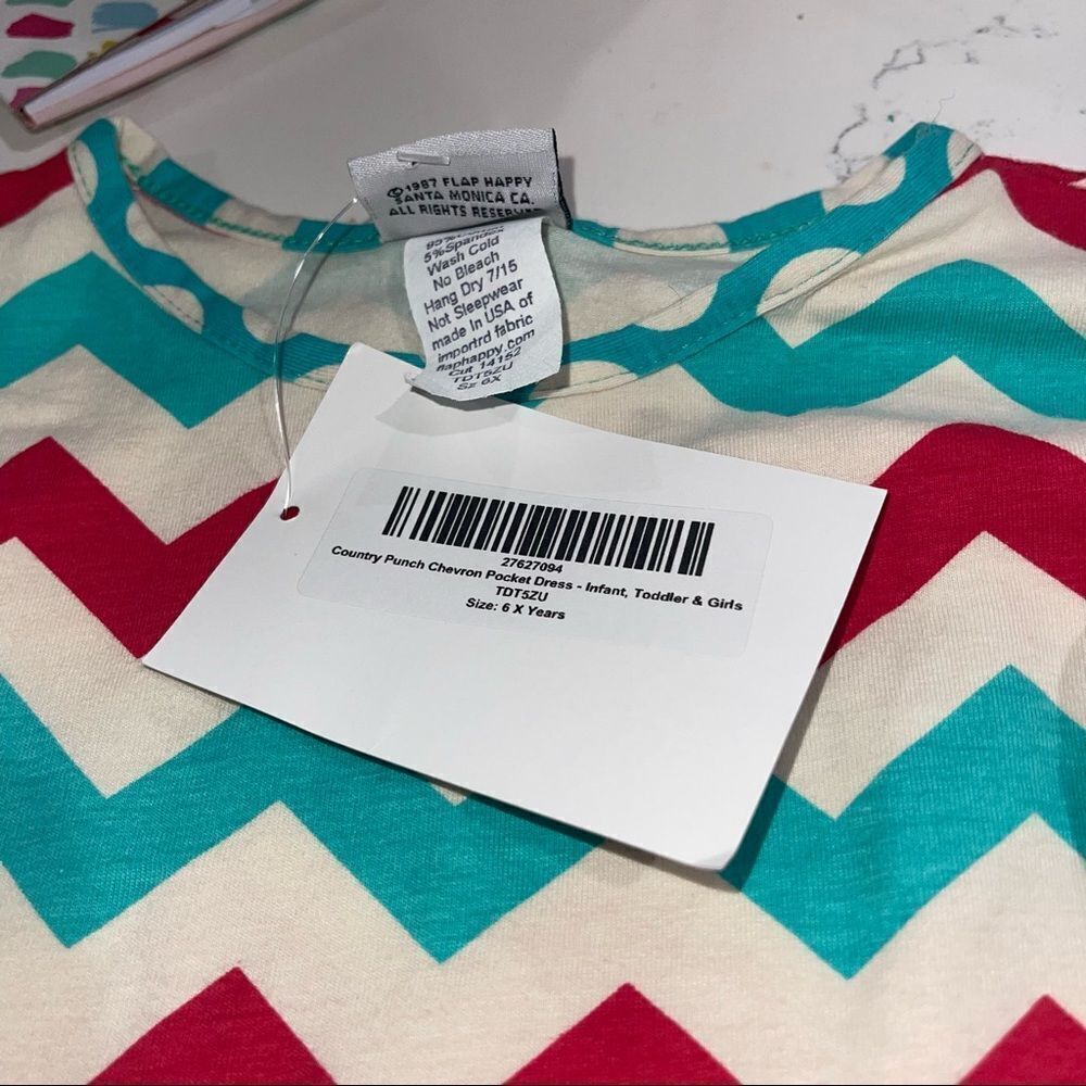 The Original Flap Happy Chevron‎ Polka Dot Dress - Size 6X - NWT - Picture 5 of 8